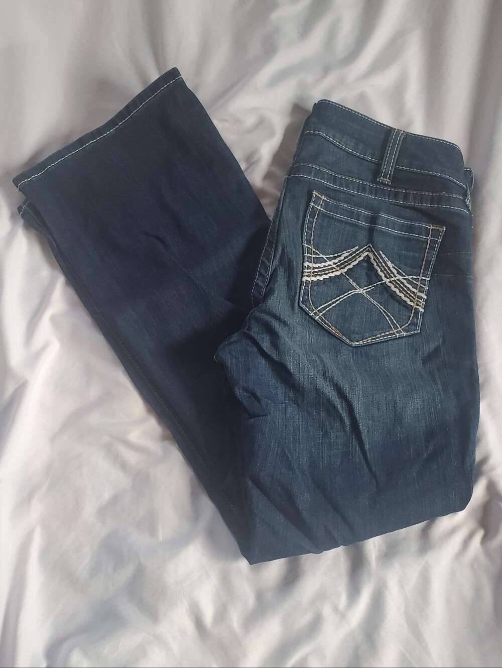 Ariat R.E.A.L. Women's Riding Mid Rise Boot Cut Jeans, Sz 31S (Actual W33/L33)